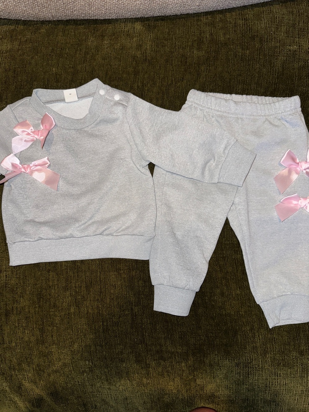 Juicy Couture Pink Plush Set & Gray Bow-Trim Knit Set - Picture 2 of 6